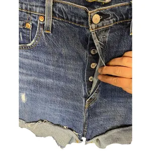 Levi's 501 Big E Women's Button Fly High Rise Denim‎ Blue Jean Shorts Size 34 thumbnail 2