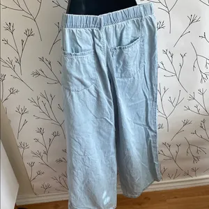 Light Blue Wide Leg Women's Pants thumbnail 2