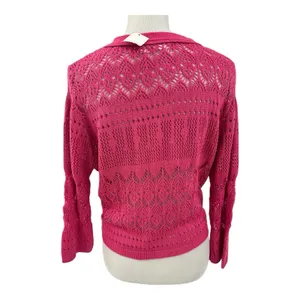 CATO Women's Size L-XL Cardigan Pink Tie‎ Front Girlhood Coquette Cottage thumbnail 2