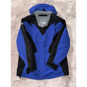 Vintage The North Face Women's Blue Black Hooded Ski Jacket Size 12 Waterproof thumbnail 7