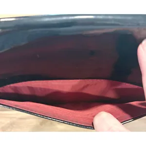Anne Klein Black Patent Leather Evening Clutch Bag Handbag with Slip‎ Pocket thumbnail 12