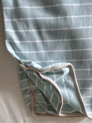 Lake Pajamas Pima Cotton Mint Stripe Pants, Medium thumbnail 8