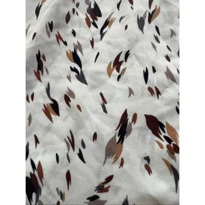 THML Cream Tan Brown Feather Not In My Cap Ruched Half Sleeve Blouse Medium thumbnail 6