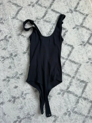 Abercrombie & Fitch Black Ribbed Tank Bodysuit thumbnail 4