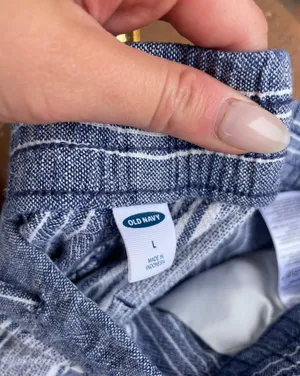 Old Navy Linen blue striped pants 🌊 thumbnail 4