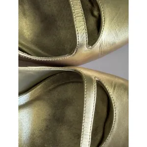 Lilly Pulitzer Slingback Heels Women's Size 9M Gold Metallic Pointed Toe Strap thumbnail 5