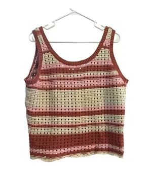 a.n.a Knit Button Sweater Stripe Vest // Size Large thumbnail 6