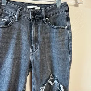 Pacsun Women’s Jeans Mom Distressed Holes 100% Cotton‎ Black Gray Size 23 thumbnail 2