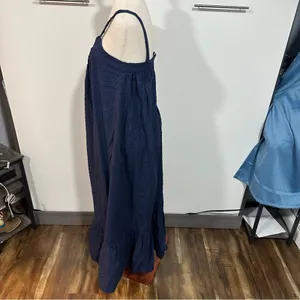 LDT Blair Flounce Maxi Dress Size 2 Navy Blue Resort Coastal Sundress thumbnail 6