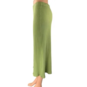 Reformation Women's Green Rib Knit Stretch Midi Straight A-line Pencil Skirt L thumbnail 2