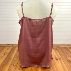 Oddi Satin Sleeveless Lace Camisole Tank Top Mauve Women Plus Size 2X NWT Woven thumbnail 8