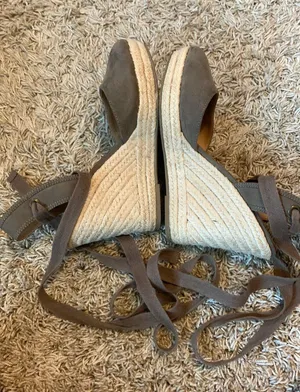 Tie Up Wedges Brown Size 8 thumbnail 1