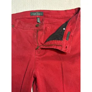 Lauren Jeans Co Ralph Lauren 14W Red Burgundy Straight Leg Stretch Jeans thumbnail 10