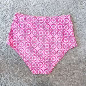 High Waist Hipster Swim Bikini Bottom Coral Pink Medium thumbnail 2
