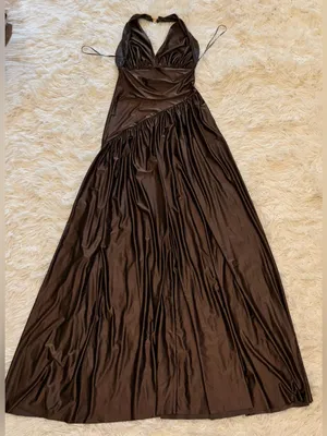 NEW Delfi Collective Rae Jersey Halter Gown Sz M thumbnail 8