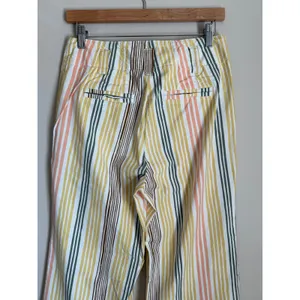 Maeve Wide Leg Pants Women 8 Yellow Striped Naomi High Rise Patch Pocket thumbnail 4