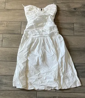 Mango White Strapless Sweetheart Sundress thumbnail 1