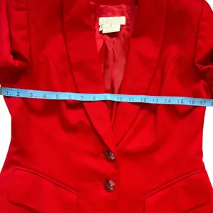 Escada‎ Margaretha Ley VINTAGE Cherry Red Cashmere Blazer Shawl Collar Womens 4 thumbnail 4