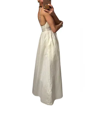 Zara Cotton Poplin Maxi Dress in Ivory s thumbnail 2