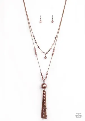 Abstract Elegance copper necklace and earrings -paparazzi thumbnail 3