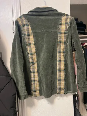 patchwork-style corduroy jacket by the brand POL. thumbnail 3