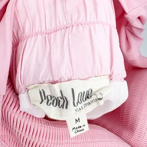 Peach Love California Womens Pink Smocked Ruffle Sporty‎ Active Romper Size M thumbnail 6