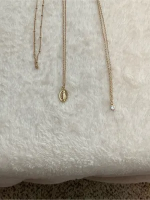 Aura Gold Layered Pendant Necklace Set with Medallion and Crystal thumbnail 2