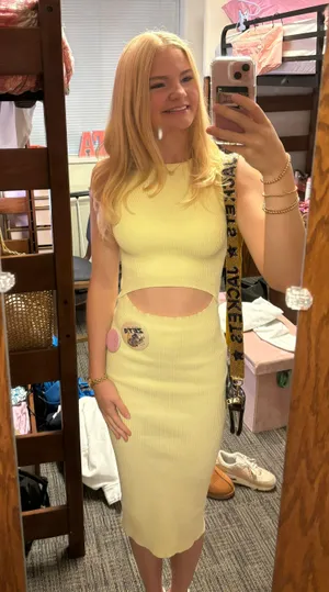 Princess Polly Yellow Ribbed  Midi Dress thumbnail 4