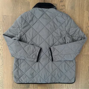 Barbour Orelia Quilted Houndstooth Printed Chore Jacket in Black and Tan US 10/M thumbnail 7