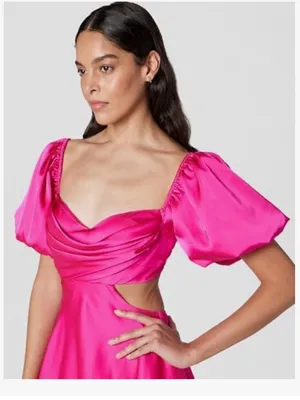 ASTR the Label Clarita mini dress puff sleeve cut out cocktail wedding guest M thumbnail 4