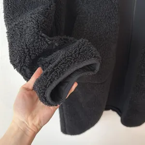 Lululemon 14 Collarless Textured Fleece Full Zip in Black thumbnail 10