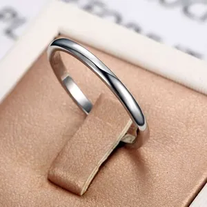 SIZE 7 Minimalist Solid Stainless Steel Ring Band Silver thumbnail 2