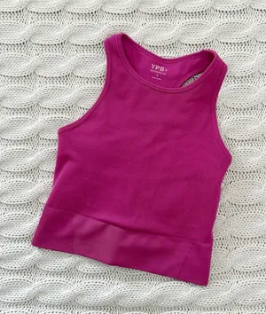 YPB Raspberry Ribbed Tank Top Pink thumbnail 1