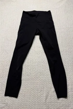 Lululemon Fast and Free High-Rise Tight 25 Black Nulux Leggings W5BXQS Size 6 thumbnail 1