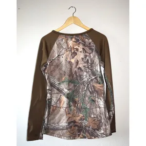 Cabela's OutfitHer Top Women M Brown Realtree Xtra Camo Raglan Long Sleeve EX thumbnail 2