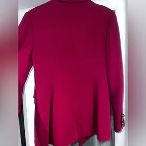 Revolve C/MEO Collective Red Notch Collar Blazer size Small Buttoned Golden thumbnail 6
