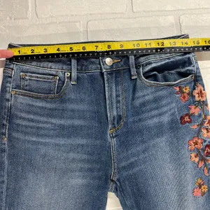 Driftwood Jackie Floral Embroidered High Rise Skinny Jeans‎ Womens 28 Blue Ankle thumbnail 2