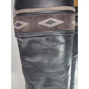 Vintage 90s black leather Pollini Knee high Boots sz 38.5 /7.5 thumbnail 10