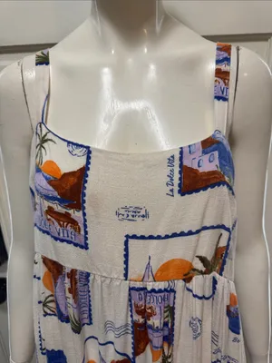 Paper Heart La Dolce Vita White Tropical Print Maxi Sundress. A thumbnail 2