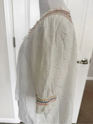 Madewell Smocked Short Sleeved Peasant Top Size Medium thumbnail 6