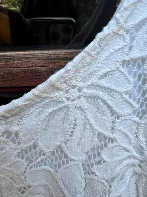 Charlotte Russe cream floral lace boho maxi dress slit xs thumbnail 7