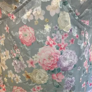 NWOT Lulus Elegant Personality Slate Blue Floral Burnout Midi Dress thumbnail 5