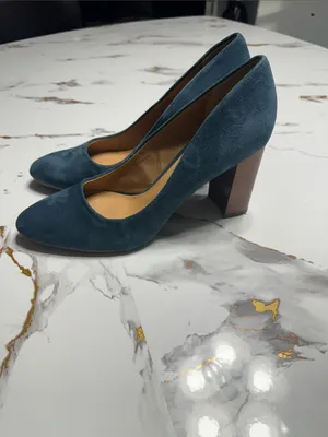 Franco Sarto Blue Suede Block Heel Pumps thumbnail 6