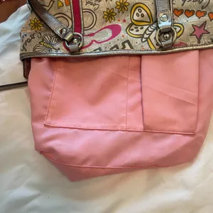 Coach Poppy Butterfly Graffiti Pink Silver Shoulder Bag Y2K Rare #F15712 thumbnail 11
