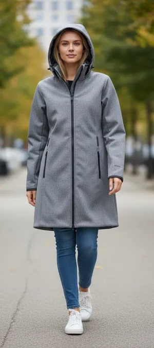 The North Face Women’s Wind Wall Jacket Coat Long Gray Missing Belt Sz L thumbnail 1