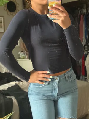 Navy H&M Long Sleeve Top thumbnail 1