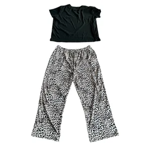 Ekouaer Women's 2XL‎ Leopard Print Pajama Set Top and Wide Leg Pants Loungewear thumbnail 7