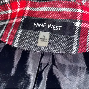 Nine West plaid over coat/blazer in size 16 red gray white thumbnail 14
