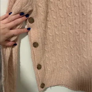 J Crew Wool Blend Pink Wool Blend Button Sweater Size Medium thumbnail 2
