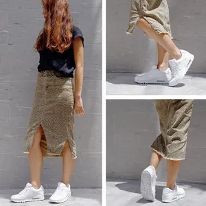 Nike Air Max 90 Sneakers Lace Up Triple White Performance Running Women's Size 9 thumbnail 2